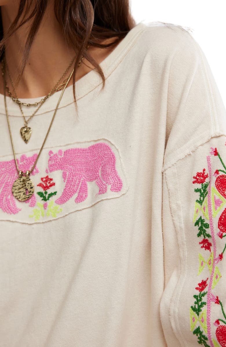 Free People All My Heart Embroidered T-Shirt, Alternate, color,