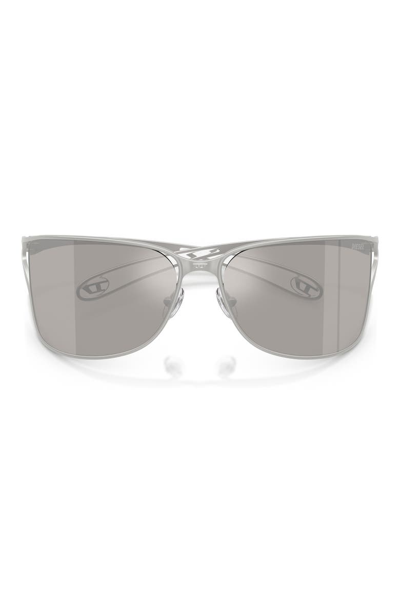 61mm Pillow Sunglasses, Main, color, SILVER / IVORY MIRROR SILVER