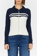 Dear John Nola Long Sleeve Zip Up Fitted Sweater