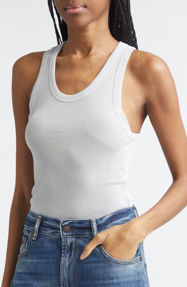 Acne Studios Fluid Rib Tank, Alternate, color, Light Grey