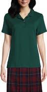 Lands' End School Uniform  Short Sleeve Feminine Fit Interlock Polo Shirt