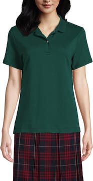 Lands' End School Uniform  Short Sleeve Feminine Fit Interlock Polo Shirt