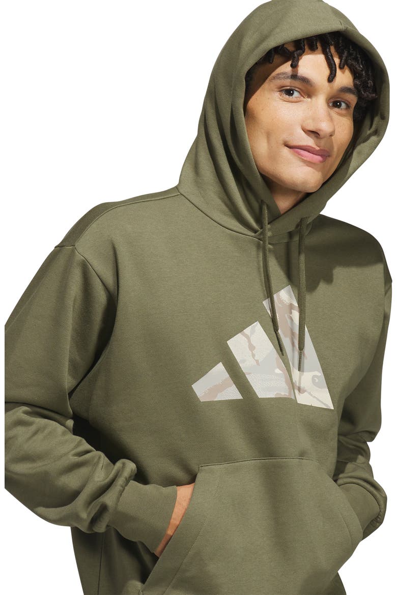 Logo Graphic Camo Hoodie, Alternate, color, OLIVE STRATA