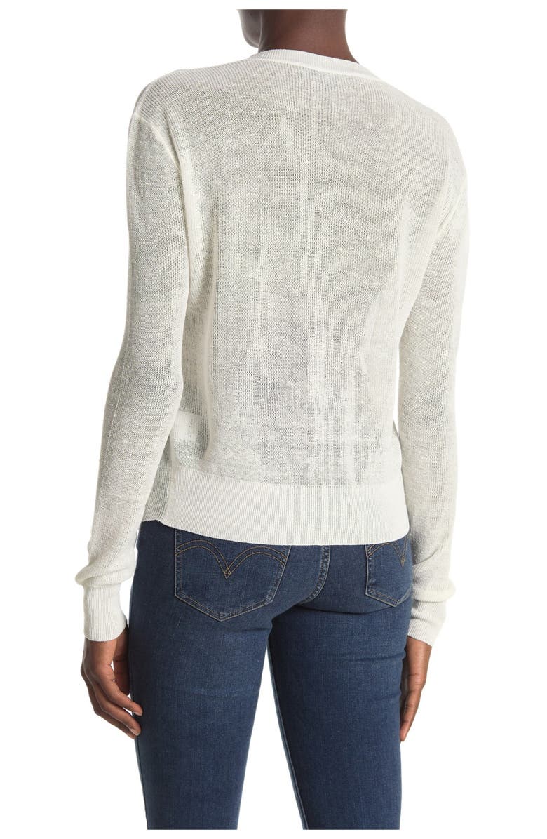 Veronica Beard Arthur Tie Hem Linen Blend Sweater, Alternate, color,