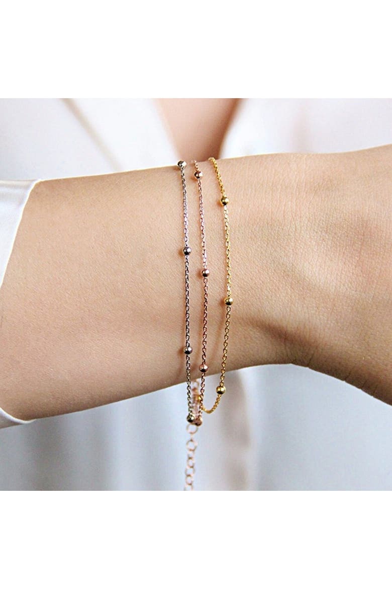 Fine Beaded Chain Bracelet Satellite in Sterling Silver, Alternate, color, Silver