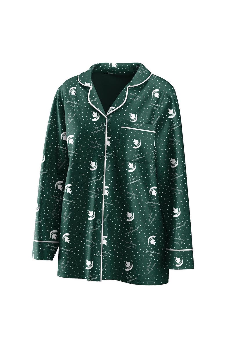 WEAR by Erin Andrews Women's WEAR by Erin Andrews MSU Spartans Long Sleeve Top & Pants Sleep Set, Alternate, color,