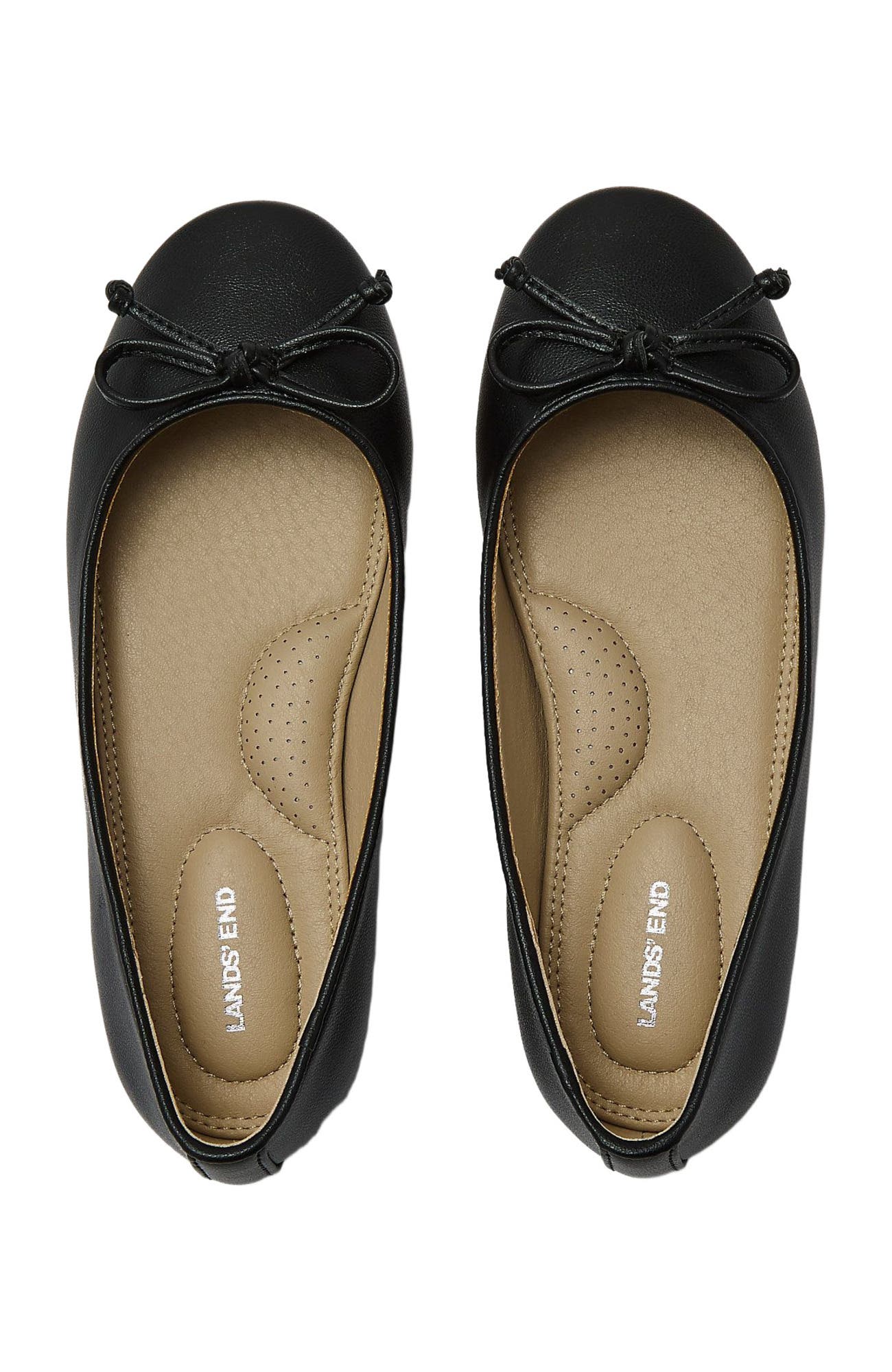 Lands' End Girls Slip On Ballet Flats, Alternate, color, Black