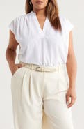 Nordstrom Shirred Cap Sleeve Top