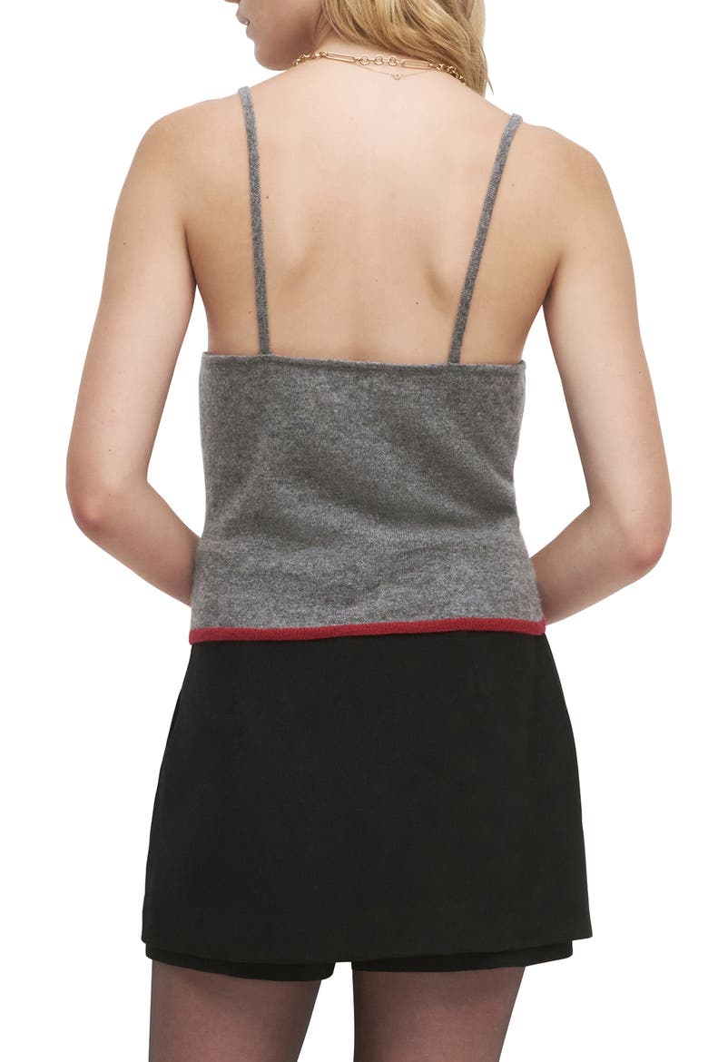 The Rebecca Cashmere Camisole Sweater, Alternate, color, DARK CHARCOAL GREY