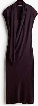 H&M Scarf-Detail Satin Dress