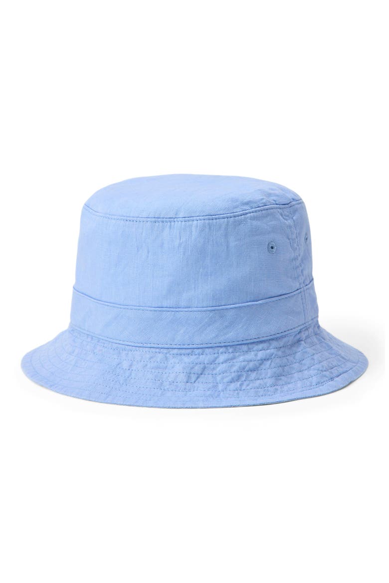 Polo Bear Embroidered Linen Bucket Hat, Alternate, color, AUSTIN BLUE