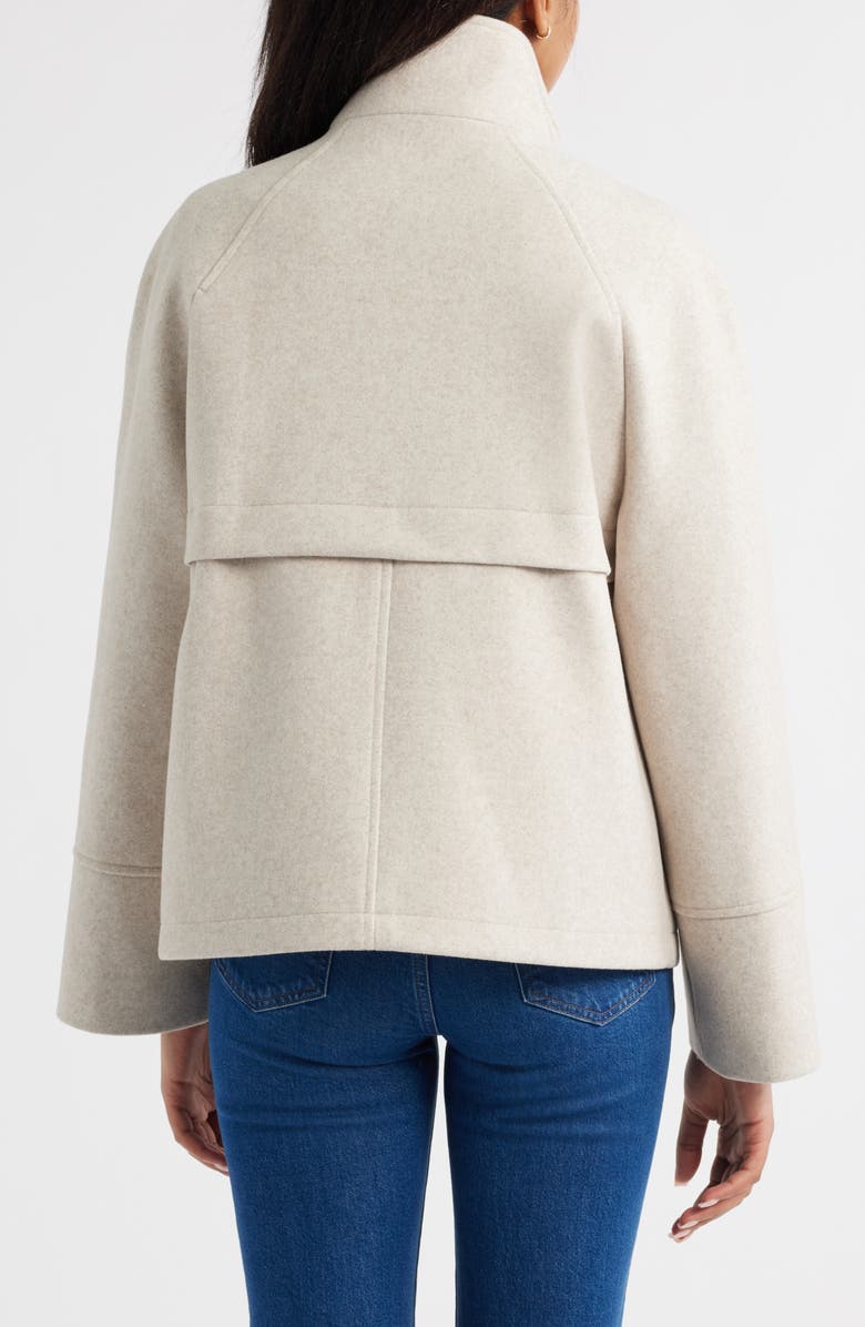 Sam Edelman Stand Collar Felt Jacket, Alternate, color, Oatmeal