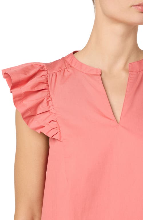 JOE'S JOE'S SPLIT NECK FLUTTER SLEEVE TOP