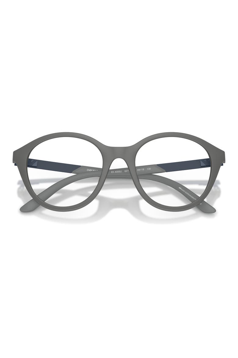 Kids' 48mm Round Optical Glasses, Alternate, color, MATTE GREY / CLEAR