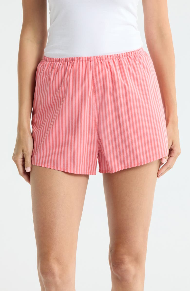 Lunya Airy Cotton Pajama Shorts, Main, color, Sunset Stripe