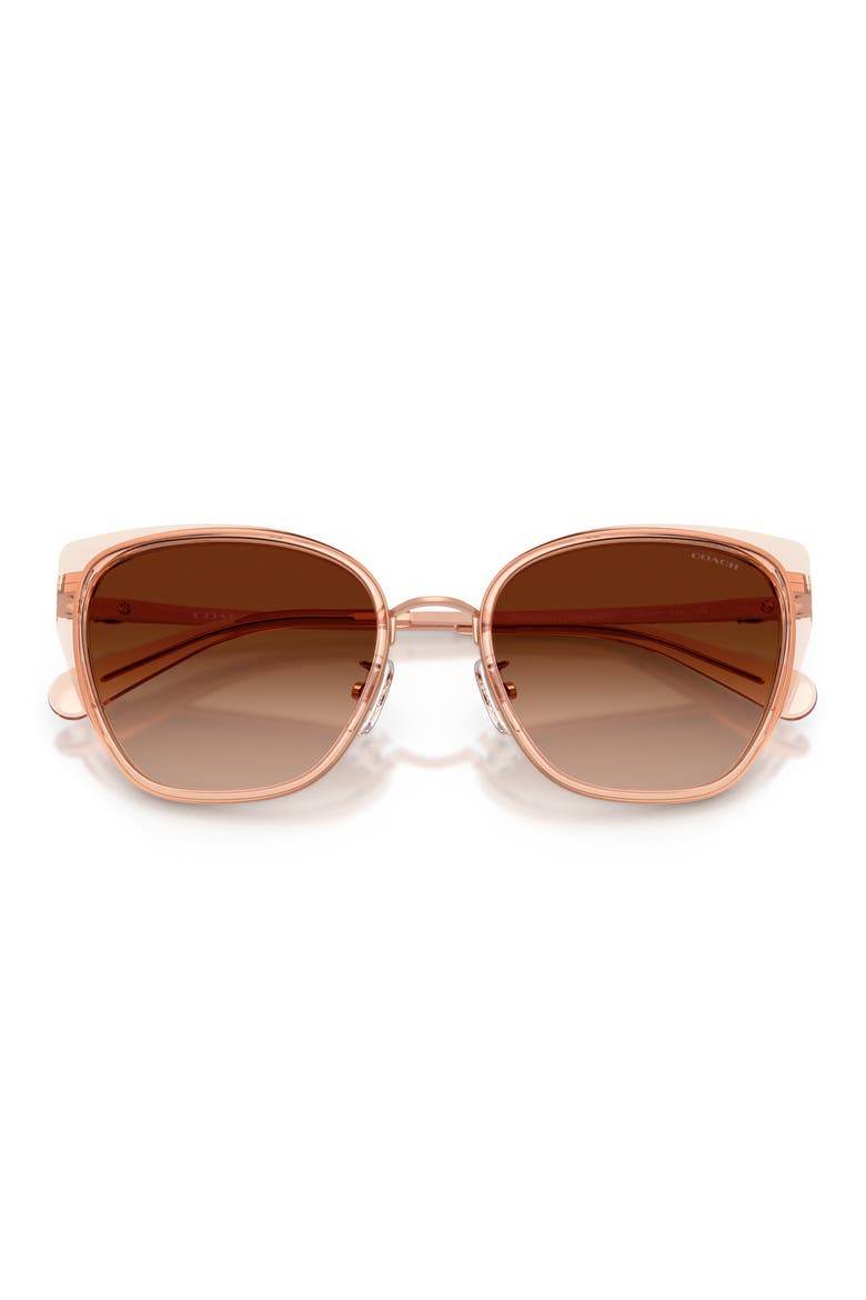 53mm Gradient Square Sunglasses, Alternate, color, ROSE GOLD / CHAMPAGNE / BROWN
