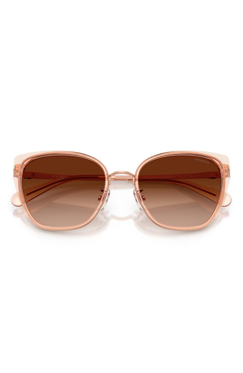 COACH 53mm Gradient Square Sunglasses, Alternate, color, Rose Gold / Champagne / Brown