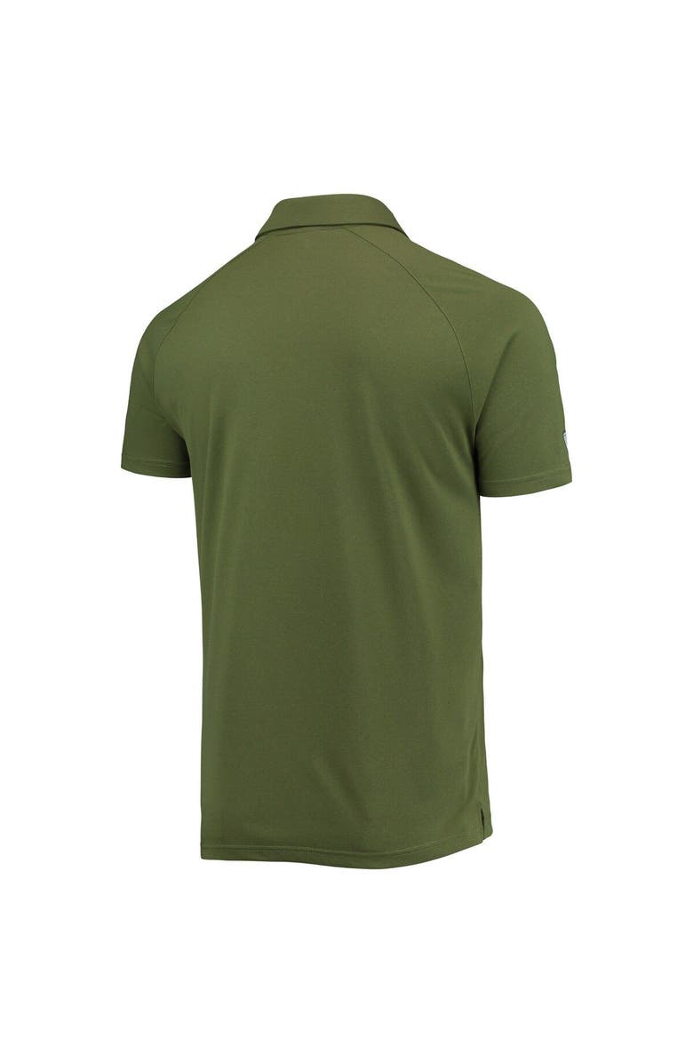 LEVELWEAR Men's Levelwear Olive Chicago Cubs Delta Sector Raglan Polo, Alternate, color,