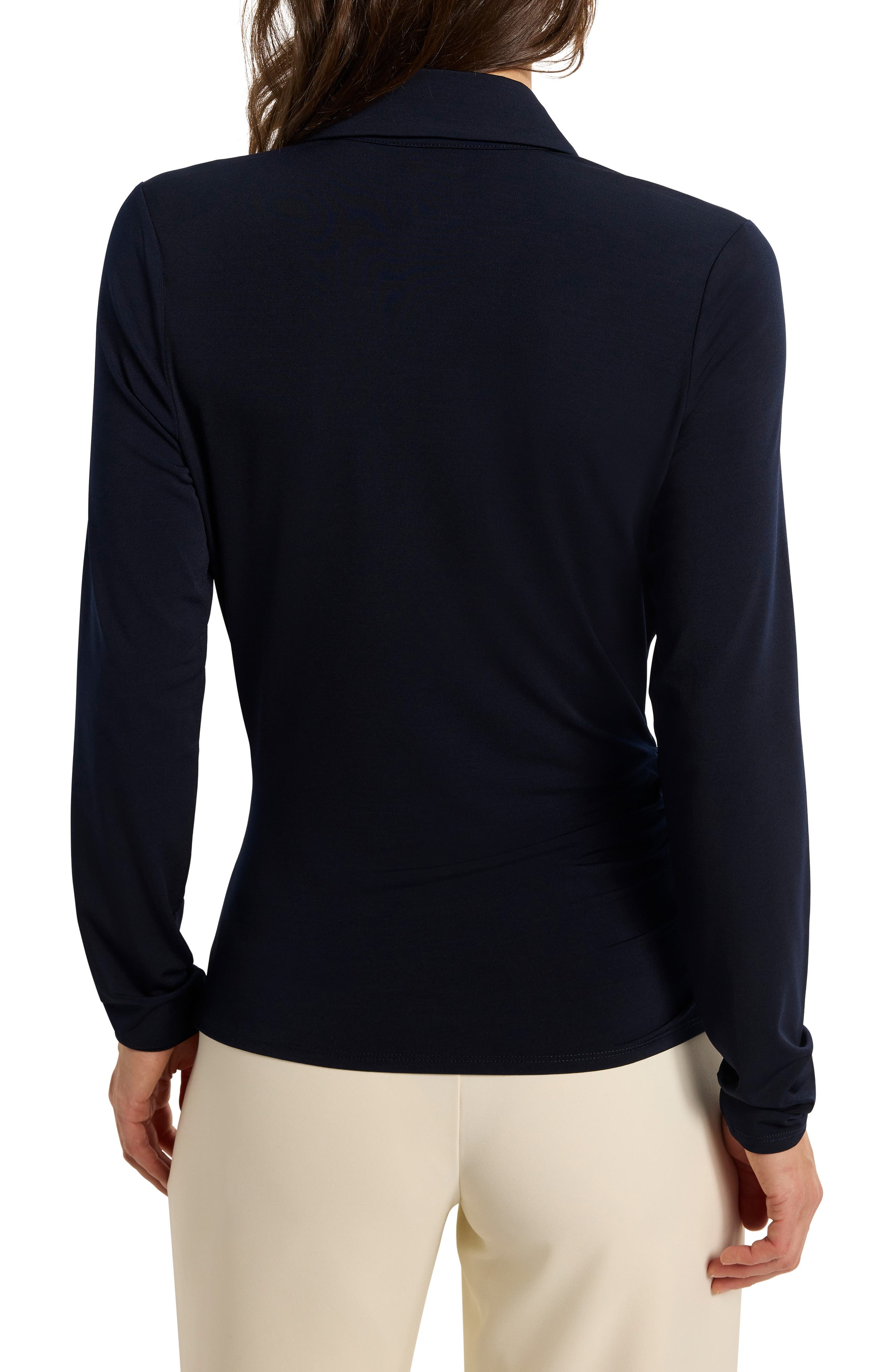 Collared Faux Wrap Top - image 2