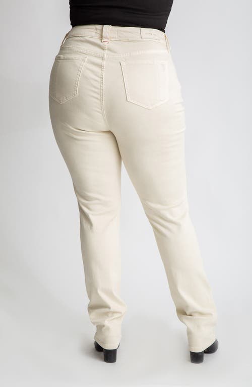 Slink Jeans High Waist Straight Leg Jeans In Beige
