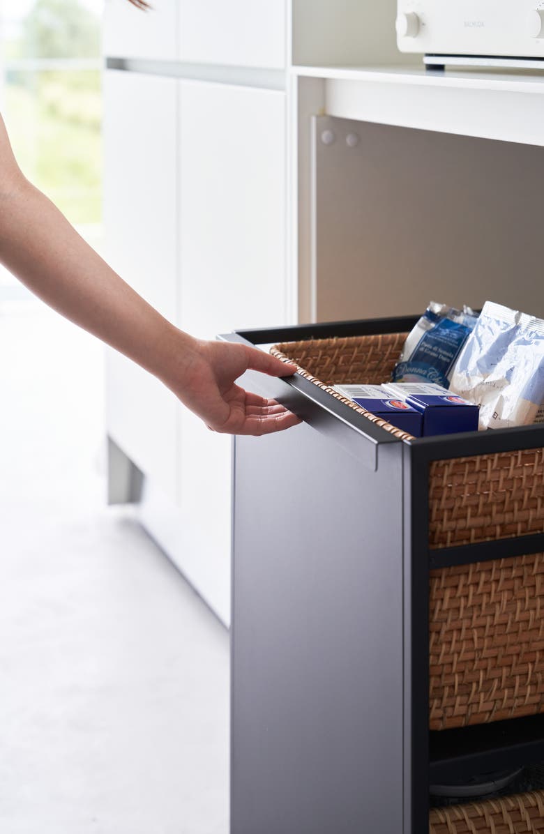 Yamazaki Two Tier Hideaway Storage Cart, Alternate, color, Black