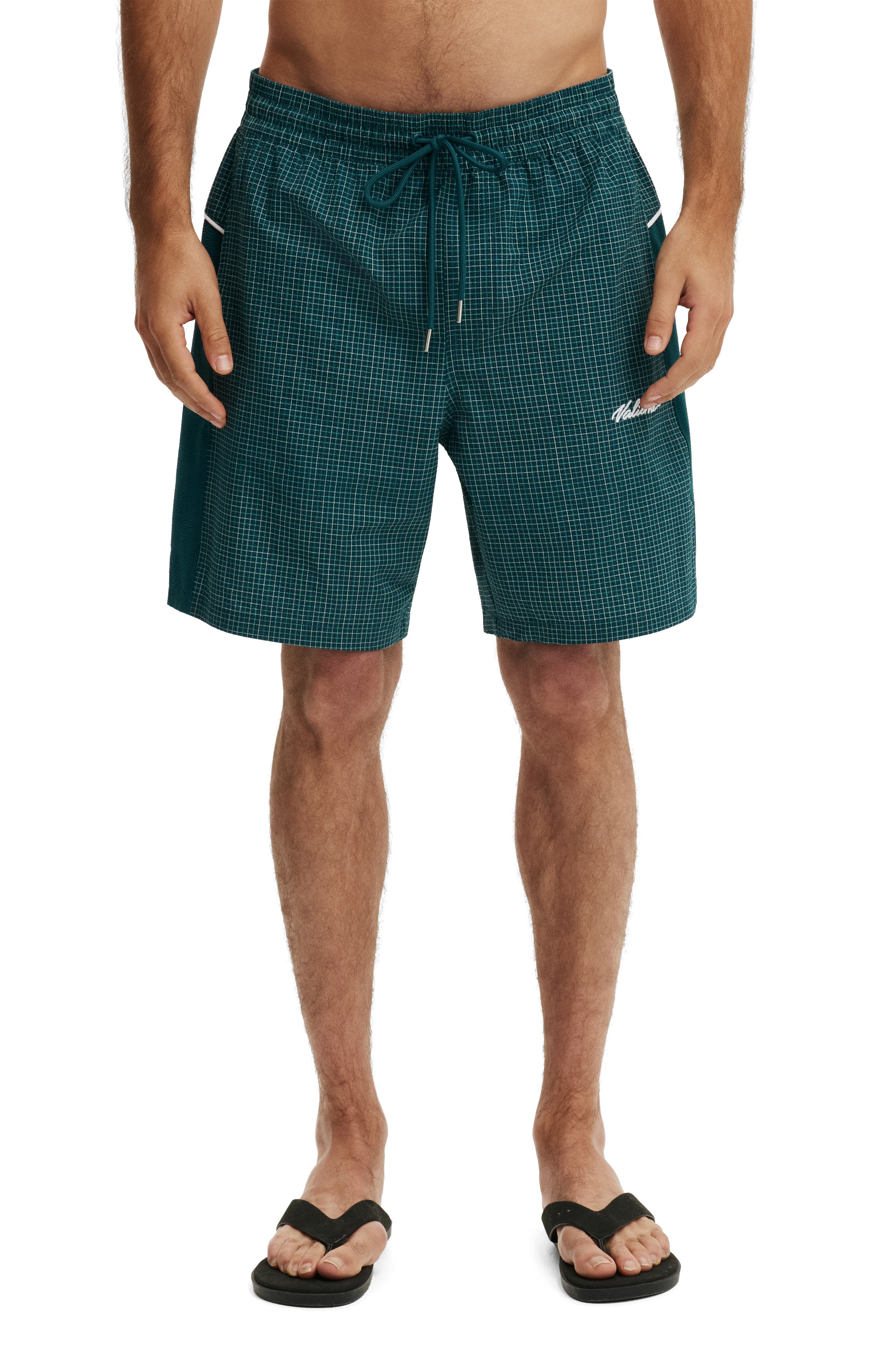 selected Teal Check Seersucker