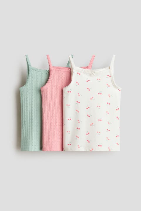 3-pack Cotton Strappy Tops