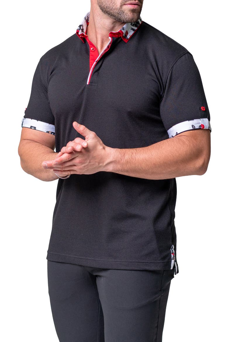 Mozartsoliddog Black Jersey Polo, Alternate, color, BLACK