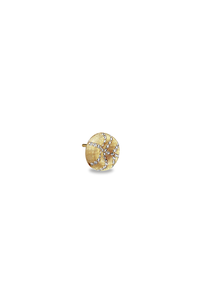The Basketball Crooked Ball Diamond Pavé Earrings, Alternate, color, Gold / White Diamond