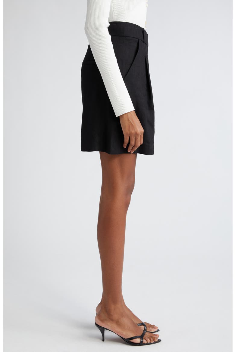Noemi Linen Blend Shorts, Alternate, color, BLACK