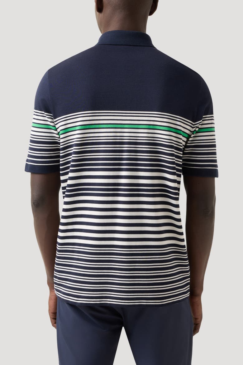 Jannes Polo Shirt, Alternate, color, Navy blue/white/green