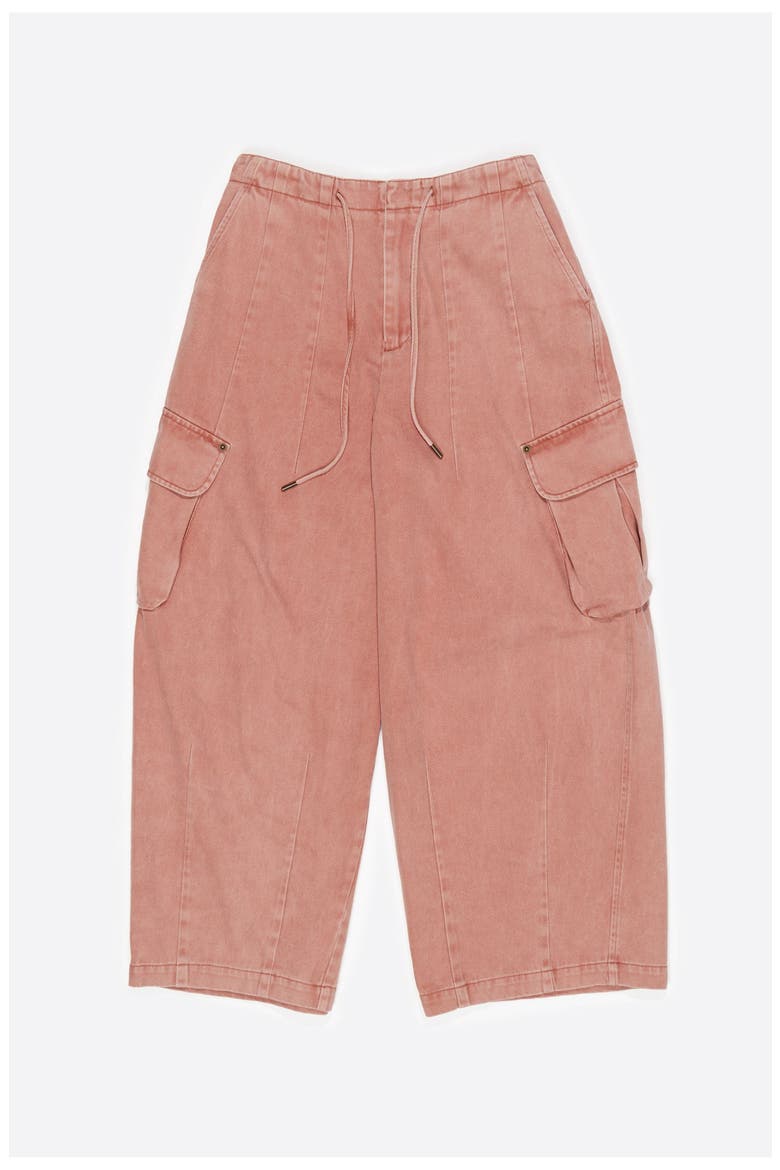 Denim Cargo Trousers, Alternate, color, PEACH
