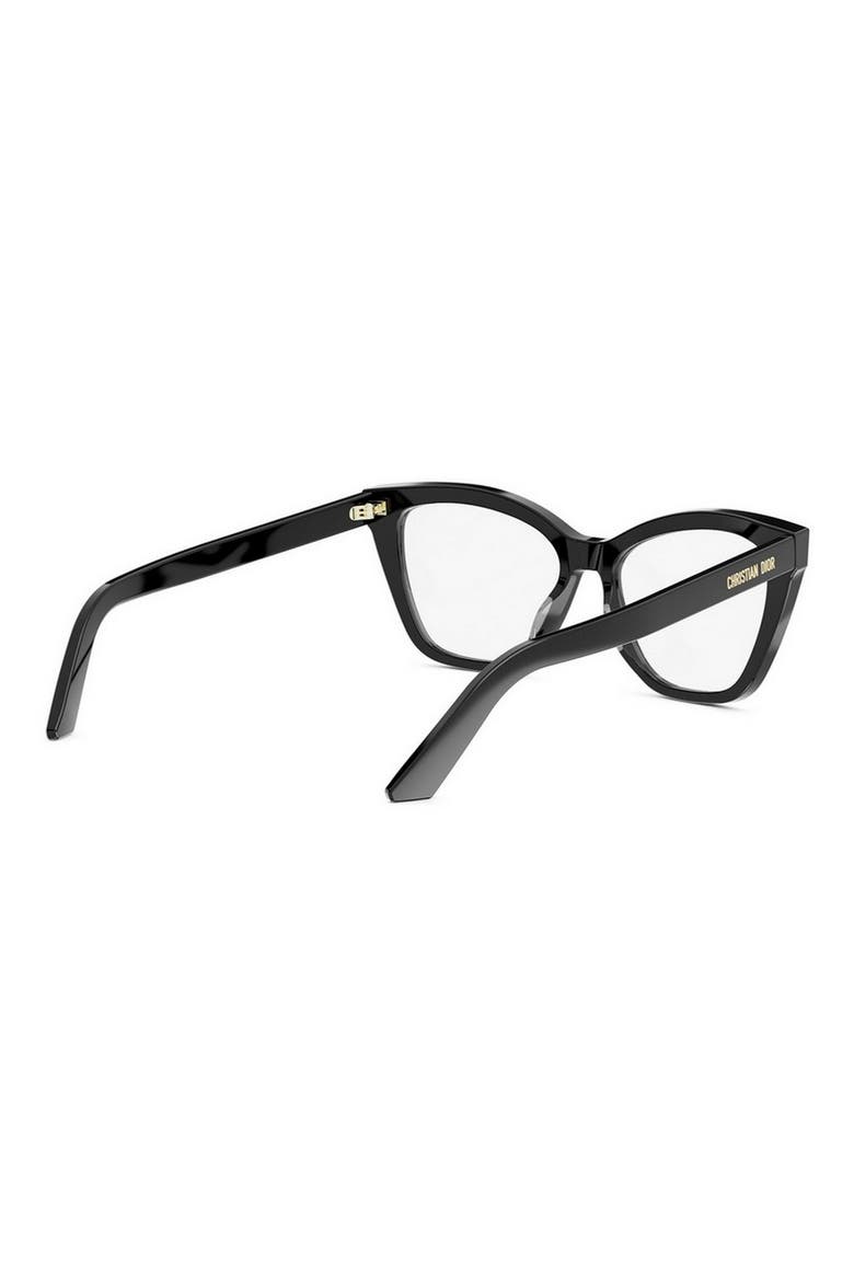 'DiorMidnight O B1I 54mm Butterfly Optical Glasses, Alternate, color, SHINY BLACK
