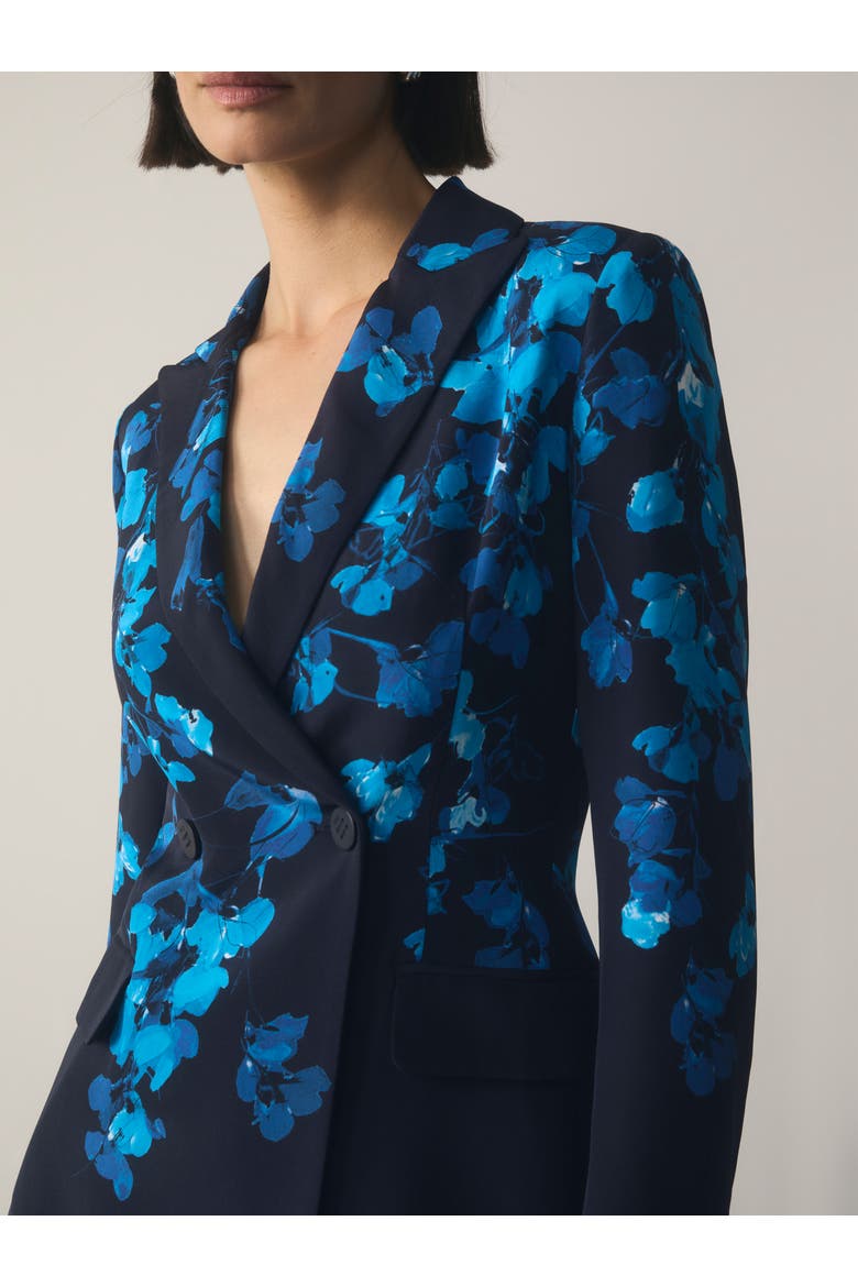 Knighton Silk Long Sleeve Blazer, Alternate, color, Navy