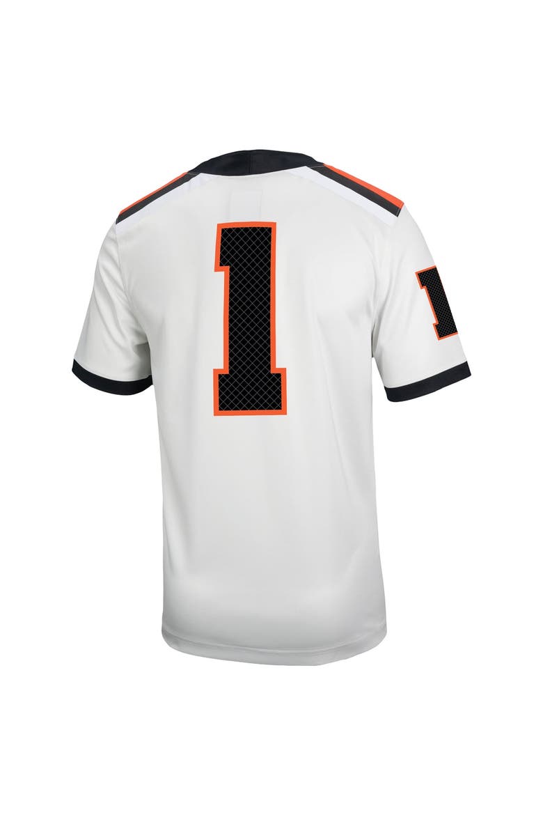 Men's Nike #1 White Oregon State Beavers Road Replica Football Jersey, Alternate, color, White