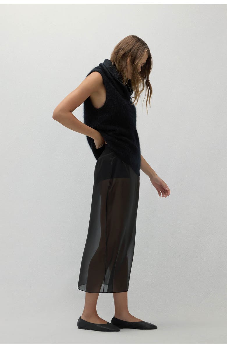 NAKED CASHMERE Chiara Sleeveless Turtleneck Sweater, Alternate, color, Black