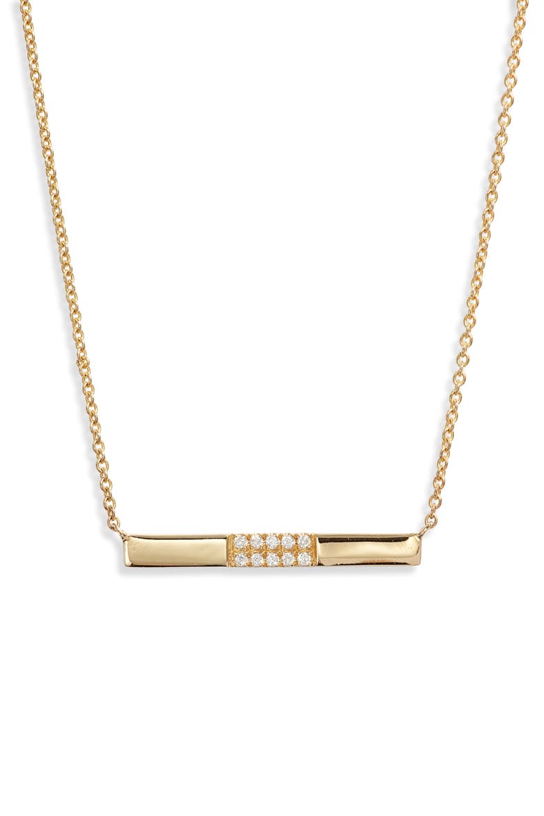 Diamond Bar Pendant Necklace (Nordstrom Exclusive), Main, color, GOLD/ DIAMOND