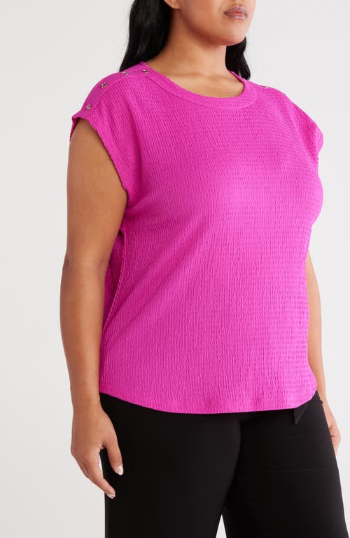 Jones New York Button Accent Cap Sleeve Top