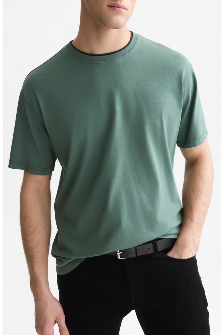 3 Crosses Relaxed Fit Garment Dyed T-Shirt, Main, color, DARK FOREST