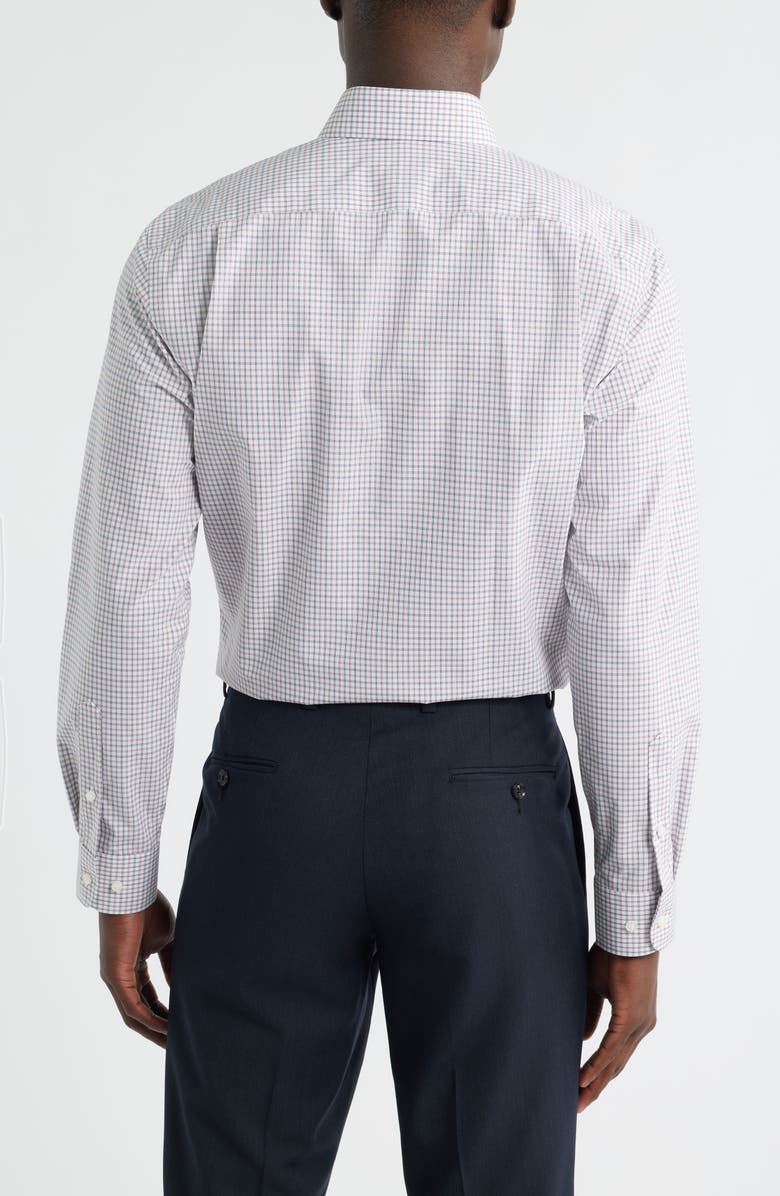 Nordstrom Trim Fit Check Non-Iron Cotton Dress Shirt, Alternate, color, Blue- Red Oliver Plaid