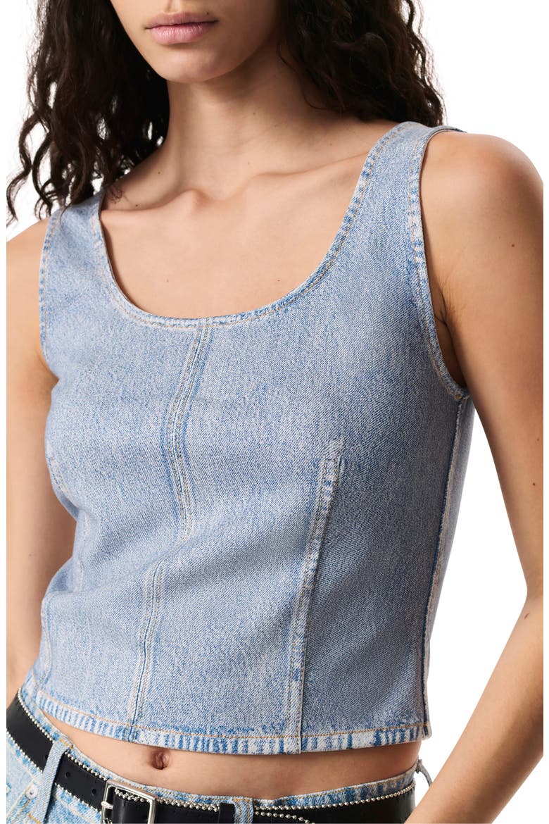 Miramar Ryan Trompe l'Oeil Faux Denim Tank, Alternate, color, SEASIDE