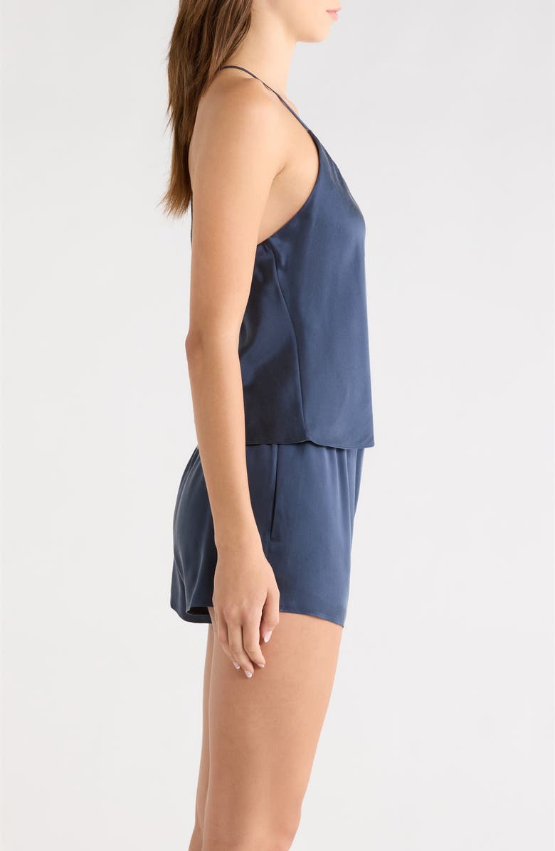 Lunya Washable Silk Short Pajamas, Alternate, color, Deep Blue