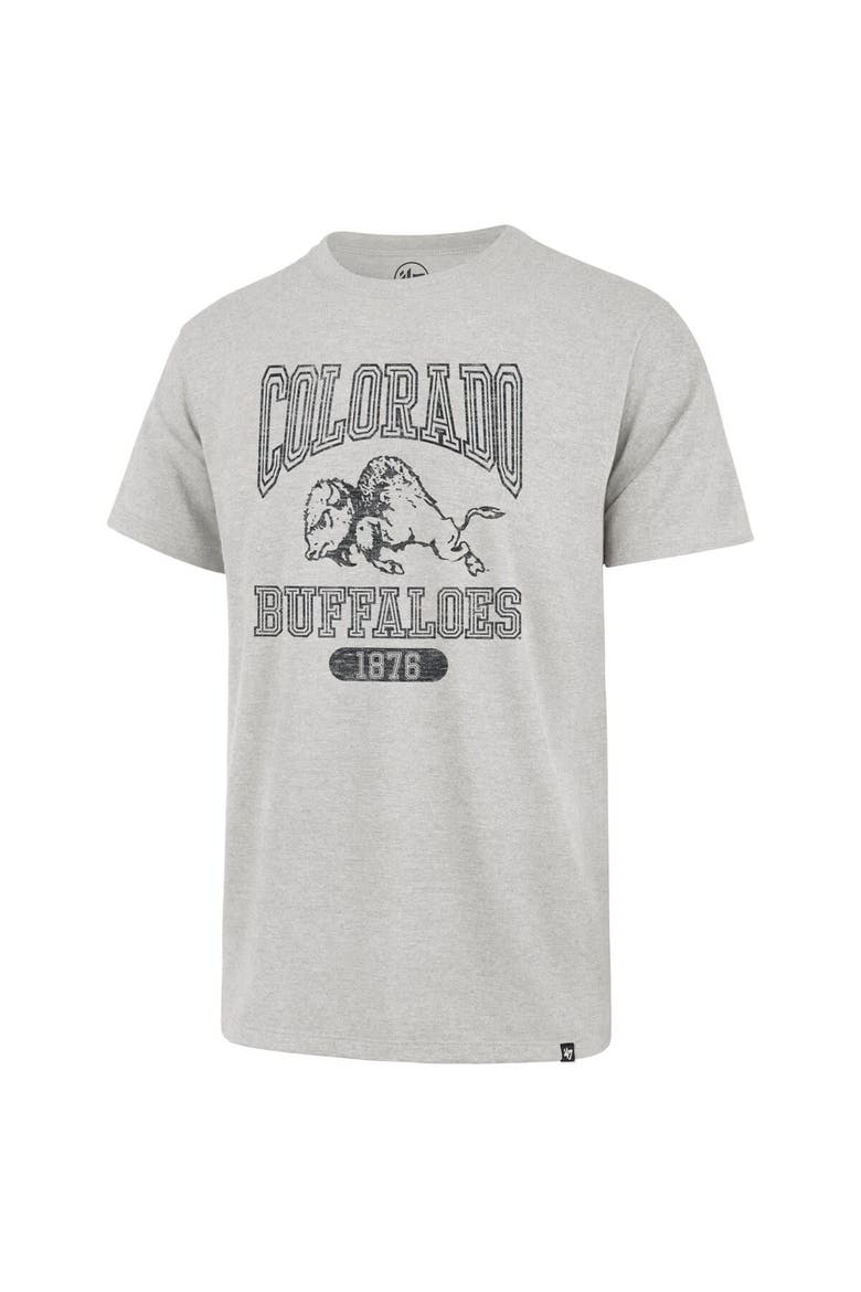 Men's '47  Heather Gray Colorado Buffaloes 1876 Line Press Franklin T-Shirt, Alternate, color, Heather Gray