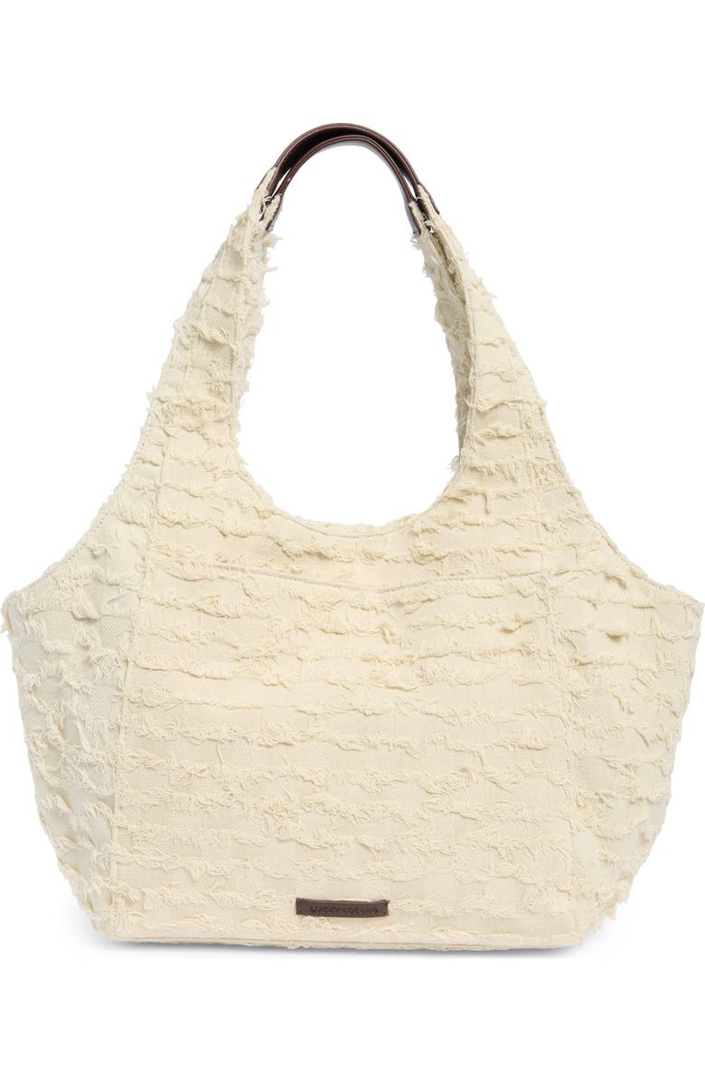Lucky Brand Pria Canvas Tote Bag, Alternate, color, Natural Checkered Denim