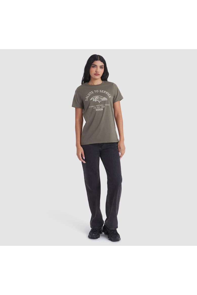 Women's Nike Olive Baltimore Ravens 2025 Salute to Service Sideline T-Shirt, Alternate, color, Olive