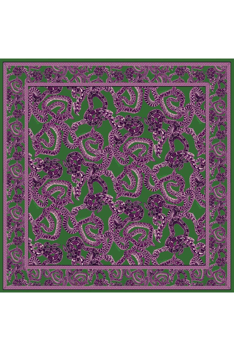 Silk Snake Scarf, Alternate, color, Magenta x jade