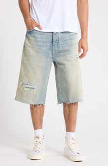 Ripped Relaxed Fit Jean Shorts