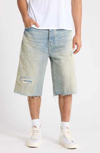 Ripped Relaxed Fit Jean Shorts