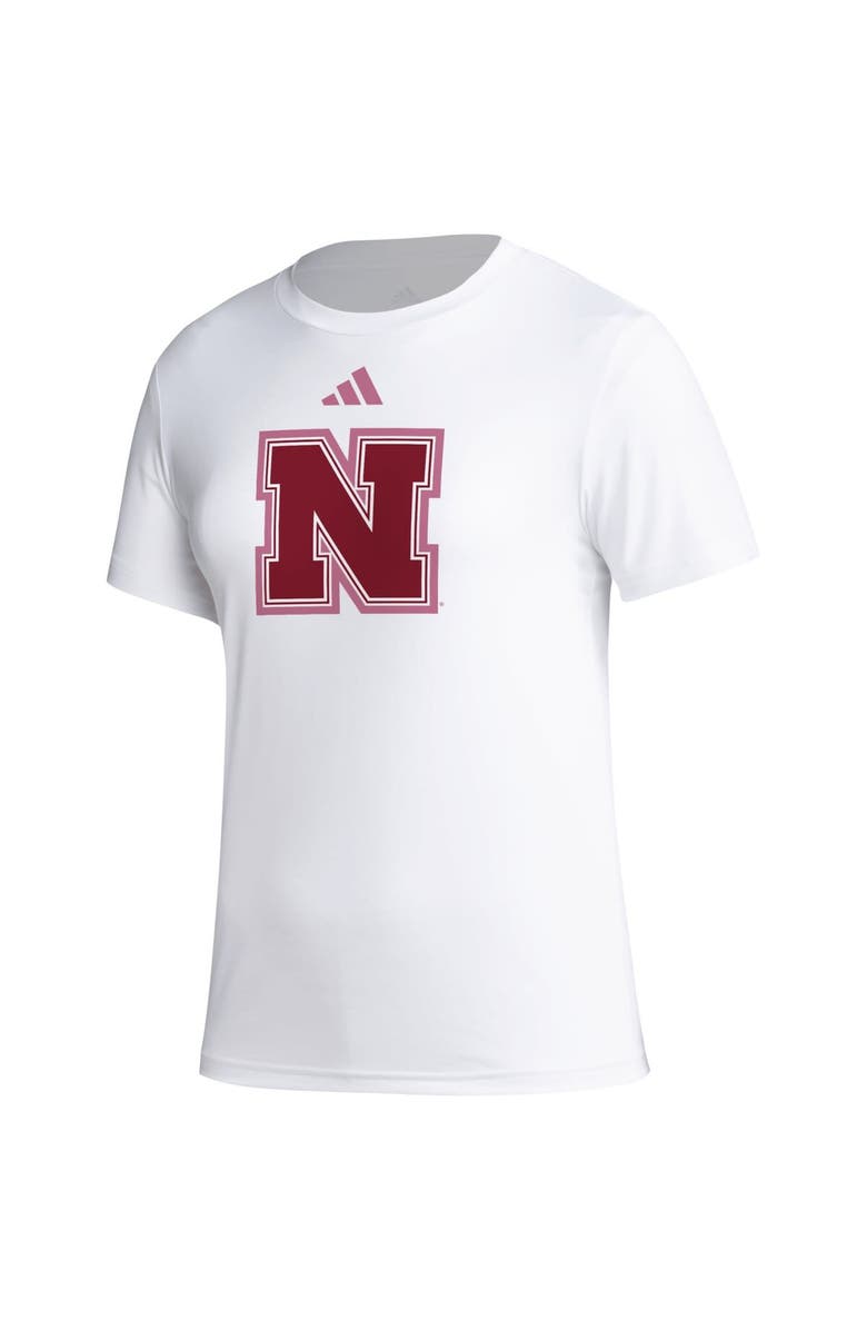 adidas Women's adidas White Nebraska Huskers AEROREADY Breast Cancer Awareness Pregame T-Shirt, Alternate, color, 