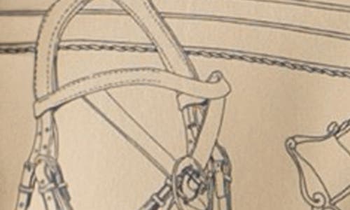 St John St. John Collection Equestrian Print Crêpe De Chine Inset Wool Cardigan In Multi